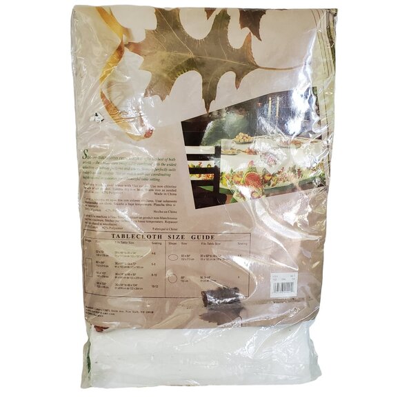 Bardwil 60" x 102" Oblong Cotton Tablecloth Seasons Fall Autumn Harvest Turkey - Picture 5 of 5